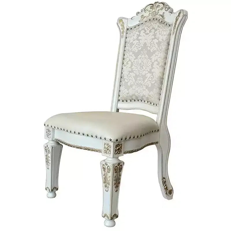 Chaise de salle à manger Vendome 23" en PU, finition perle ancienne, motif floral - Acme Furniture