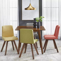 Buylateral Clybourn Table à manger carrée noyer mi-siècle moderne : Style moderne du milieu du siècle, pieds en hévéa, plateau en MDF