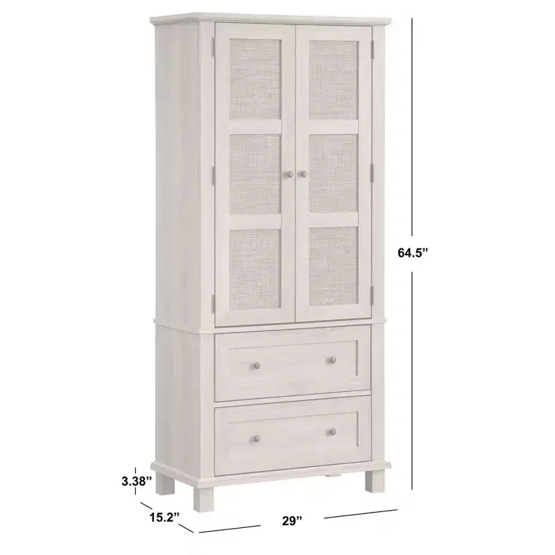 Armoire de cuisine en cannage Buylateral Lamberton chêne blond