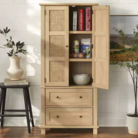 Armoire de cuisine en cannage Buylateral Lamberton chêne blond