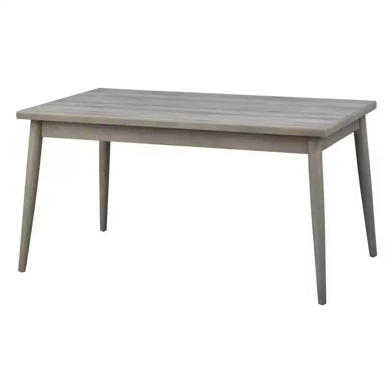 Ensemble repas en bois massif Lifestorey 5 pièces Carlisle gris clair : Mid-Century Modern, hévéa, rembourrage polyester, garniture mousse
