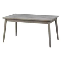 Ensemble repas en bois massif Lifestorey 5 pièces Carlisle gris clair : Mid-Century Modern, hévéa, rembourrage polyester, garniture mousse
