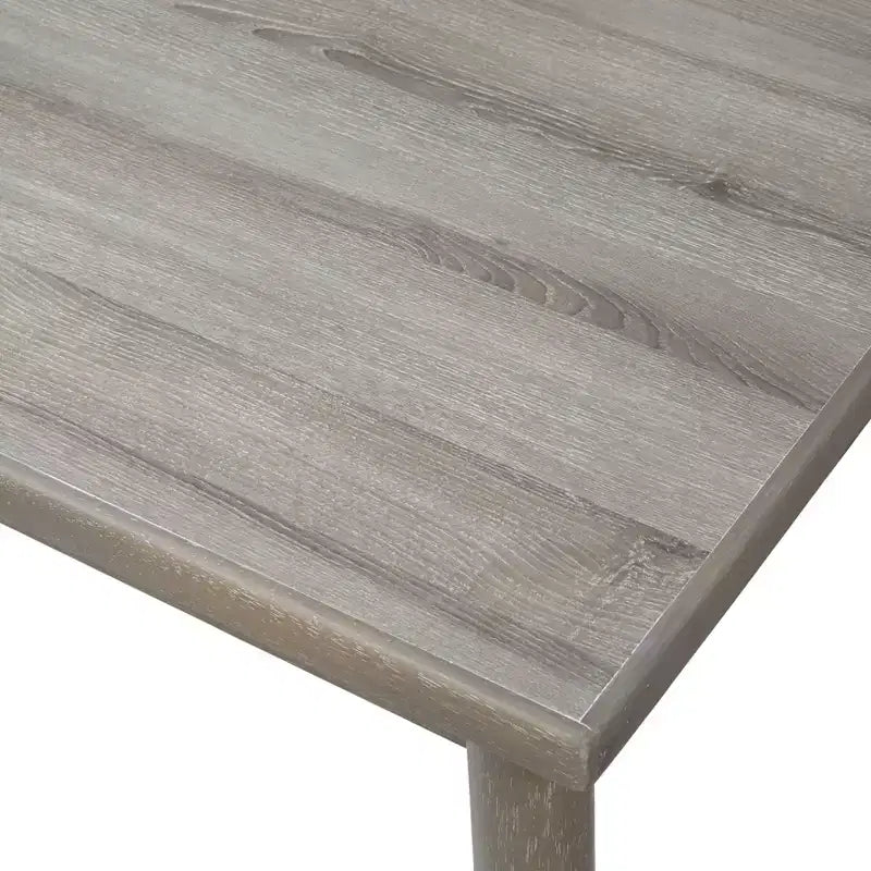 Ensemble repas en bois massif Lifestorey 5 pièces Carlisle gris clair : Mid-Century Modern, hévéa, rembourrage polyester, garniture mousse
