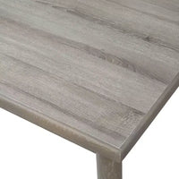 Ensemble repas en bois massif Lifestorey 5 pièces Carlisle gris clair : Mid-Century Modern, hévéa, rembourrage polyester, garniture mousse