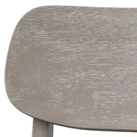Ensemble repas en bois massif Lifestorey 5 pièces Carlisle gris clair : Mid-Century Modern, hévéa, rembourrage polyester, garniture mousse