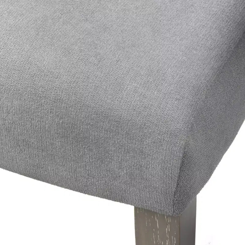 Ensemble repas en bois massif Lifestorey 5 pièces Carlisle gris clair : Mid-Century Modern, hévéa, rembourrage polyester, garniture mousse