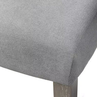 Ensemble repas en bois massif Lifestorey 5 pièces Carlisle gris clair : Mid-Century Modern, hévéa, rembourrage polyester, garniture mousse