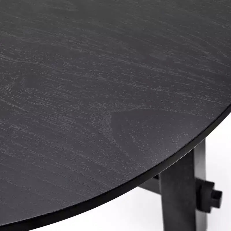 Ensemble repas extensible Lifestorey 5 pièces Edmonton style ferme avec chaises en bois massif noir mat