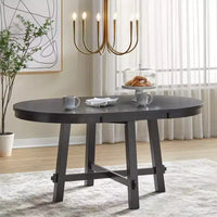 Ensemble repas extensible Lifestorey 5 pièces Edmonton style ferme avec chaises en bois massif noir mat