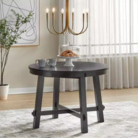 Ensemble repas extensible Lifestorey 5 pièces Edmonton style ferme avec chaises en bois massif noir mat
