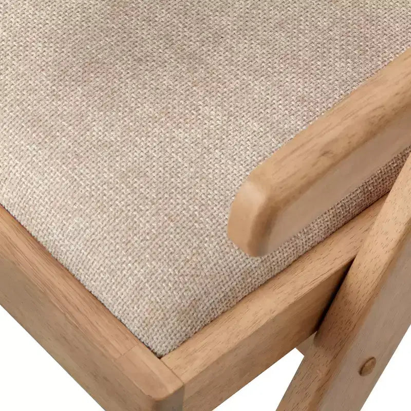 Banc à accoudoirs en cannage en bois massif Lifestorey Baywood Mid Century chêne clair