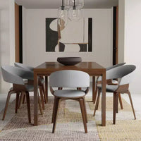 WyndenHall Saige table de salle à manger rectangulaire placage noyer : style contemporain, 6 places, sans rallonge