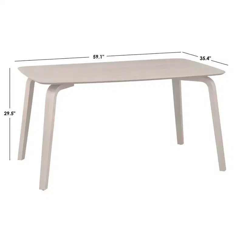 Ensemble de salle à manger rectangulaire Lifestorey Sigrid 5 pièces, chêne clair naturel