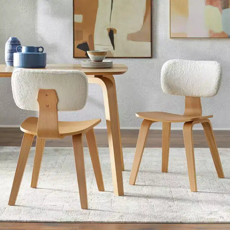 Ensemble de salle à manger rectangulaire Lifestorey Sigrid 5 pièces, chêne clair naturel