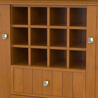 Bahut de buffet Freemont avec rangement, étagères réglables et poignées en bronze - WyndenHall : Contient 12 bouteilles, bois massif