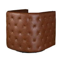 Fauteuil pivotant Milton Tufted Barrel marron - Madison Park : rembourré, aucun assemblage, finition bronze plaqué