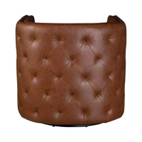 Fauteuil pivotant Milton Tufted Barrel marron - Madison Park : rembourré, aucun assemblage, finition bronze plaqué