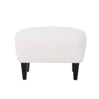 Christopher Knight Home Hartshorn Ensemble fauteuil club et pouf rembourrés en tissu bouclé Amande/Noir mat