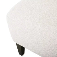 Christopher Knight Home Hartshorn Ensemble fauteuil club et pouf rembourrés en tissu bouclé Amande/Noir mat