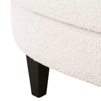 Christopher Knight Home Hartshorn Ensemble fauteuil club et pouf rembourrés en tissu bouclé Amande/Noir mat