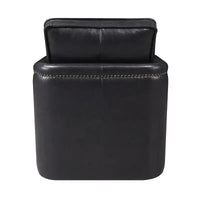 Fauteuil d'appoint Rocha 76 cm Cuir Aire Noir : Pivotant, Coussins amovibles, Similicuir, Cadre en bois, Style contemporain