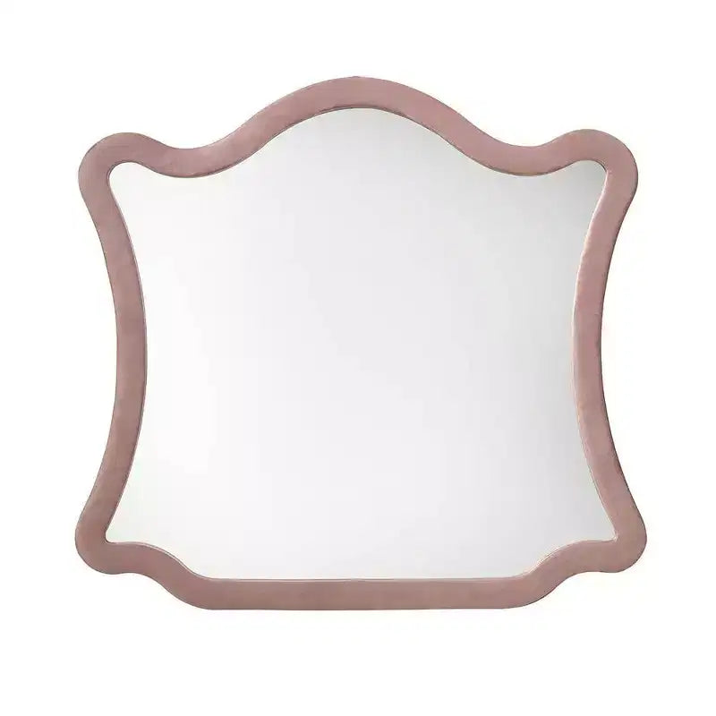Acme Furniture Miroir de commode Salonia en velours rose