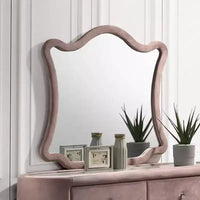 Acme Furniture Salonia Miroir de commode velours rose