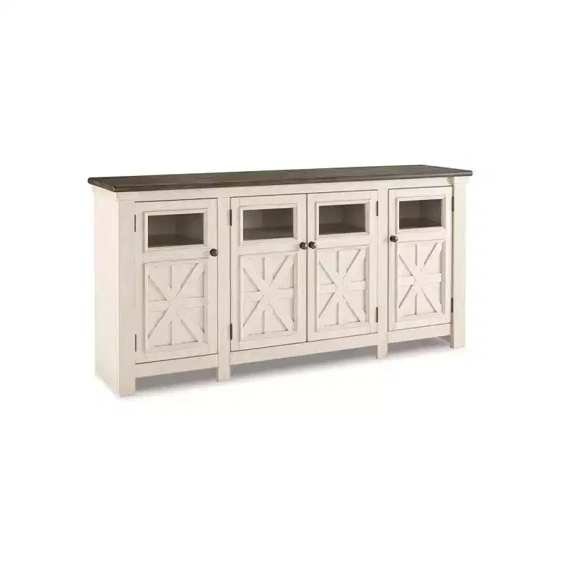 Meuble TV extra-large Bolanburg pour téléviseurs jusqu'à 74 po, blanc cassé : meuble multimédia - Signature Design by Ashley