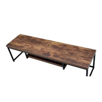Meuble TV Bob pour téléviseurs jusqu'à 59" finition chêne vieilli/métal noir - Acme Furniture : Console robuste pour écran de télévision