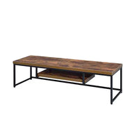 Meuble TV Bob pour téléviseurs jusqu'à 59" finition chêne vieilli/métal noir - Acme Furniture : Console robuste pour écran de télévision