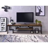 Meuble TV Bob pour téléviseurs jusqu'à 59" finition chêne vieilli/métal noir - Acme Furniture : Console robuste pour écran de télévision