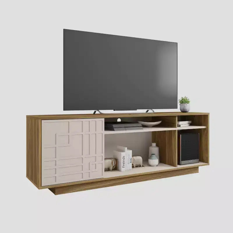 Techni Mobili meuble TV contemporain pour téléviseurs jusqu'à 70" chêne : centre de divertissement moderne avec rangement, gestion des câbles