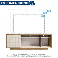 Techni Mobili meuble TV contemporain pour téléviseurs jusqu'à 70" chêne : centre de divertissement moderne avec rangement, gestion des câbles