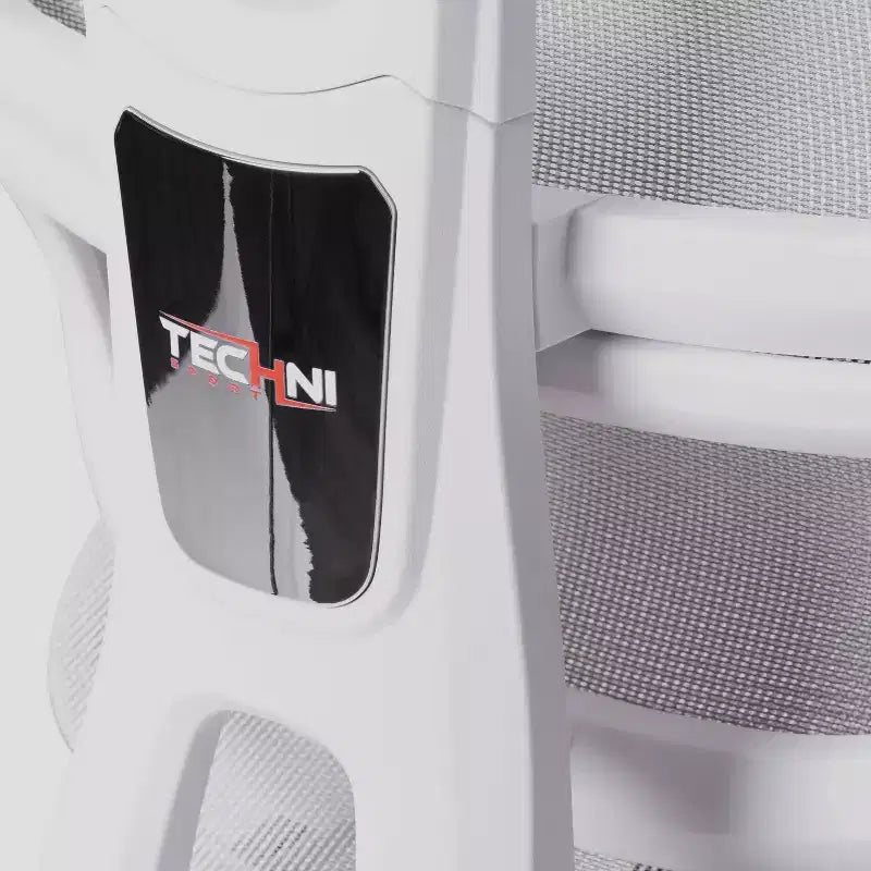 Chaise de jeu Airflex2 Mesh avec repose-pieds blanc - Techni Sport : Inclinaison synchronisée, capacité de 125 kg, design ergonomique
