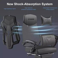 Chaise de jeu GTRACING, chaise d'ordinateur en maille, inclinable ergonomique avec repose-pieds noir