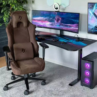 Chaise de bureau et gaming Arozzi Vernazza ultra-douce avec soutien lombaire en mousse à mémoire de forme, marron
