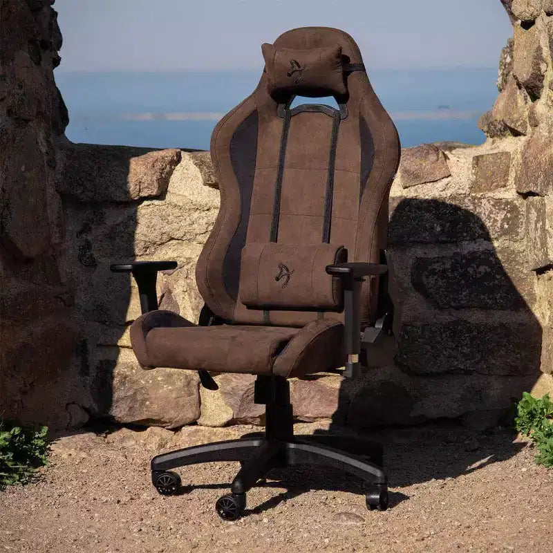 Chaise de bureau et de jeu Arozzi Torretta Premium avec revêtement super doux, marron