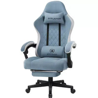 Chaise de gaming GTPLAYER en tissu avec accoudoirs synchronisés, chaise de bureau, bleu clair