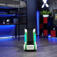 X Rocker Horizon Chaise de jeu au sol RVB LED Noir/Vert/Blanc