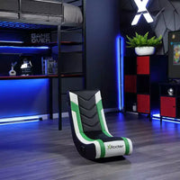 X Rocker Horizon Chaise de jeu au sol RVB LED Noir/Vert/Blanc