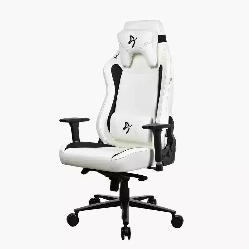 Chaise de jeu et de bureau Arozzi Vernazza XL en cuir PU souple avec support lombaire et cervical réglables Blanc
