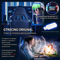 Chaise de jeu GTRACING avec haut-parleurs Bluetooth Chaise de bureau haute en polyuréthane bleue