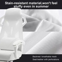 Chaise de jeu GTRACING, chaise d'ordinateur en maille, inclinable ergonomique avec repose-pieds, blanc