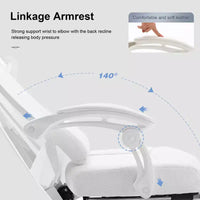 Chaise de jeu GTRACING, chaise d'ordinateur en maille, inclinable ergonomique avec repose-pieds, blanc