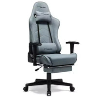 Chaise de jeu GTRACING avec repose-pieds, chaise de bureau ergonomique inclinable avec soutien lombaire, bleue