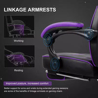 Chaise de jeu LUCKRACER avec repose-pieds Chaise de bureau ergonomique à dossier haut pour ordinateur Bureau Violet
