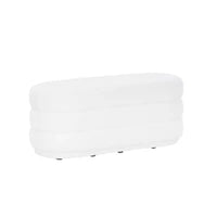 Linon Ottoman oblong Delcy 41,2 cm en fausse peau de mouton : Accent douillet de style Mid-Century, pieds en bois