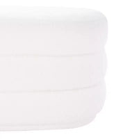 Linon Ottoman oblong Delcy 41,2 cm en fausse peau de mouton : Accent douillet de style Mid-Century, pieds en bois