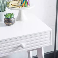 Bureau mid-century moderne Wedeln 2 tiroirs 42" finition bois blanc - Powell : mobilier de bureau à domicile