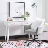 Bureau mid-century moderne Wedeln 2 tiroirs 42" finition bois blanc - Powell : mobilier de bureau à domicile